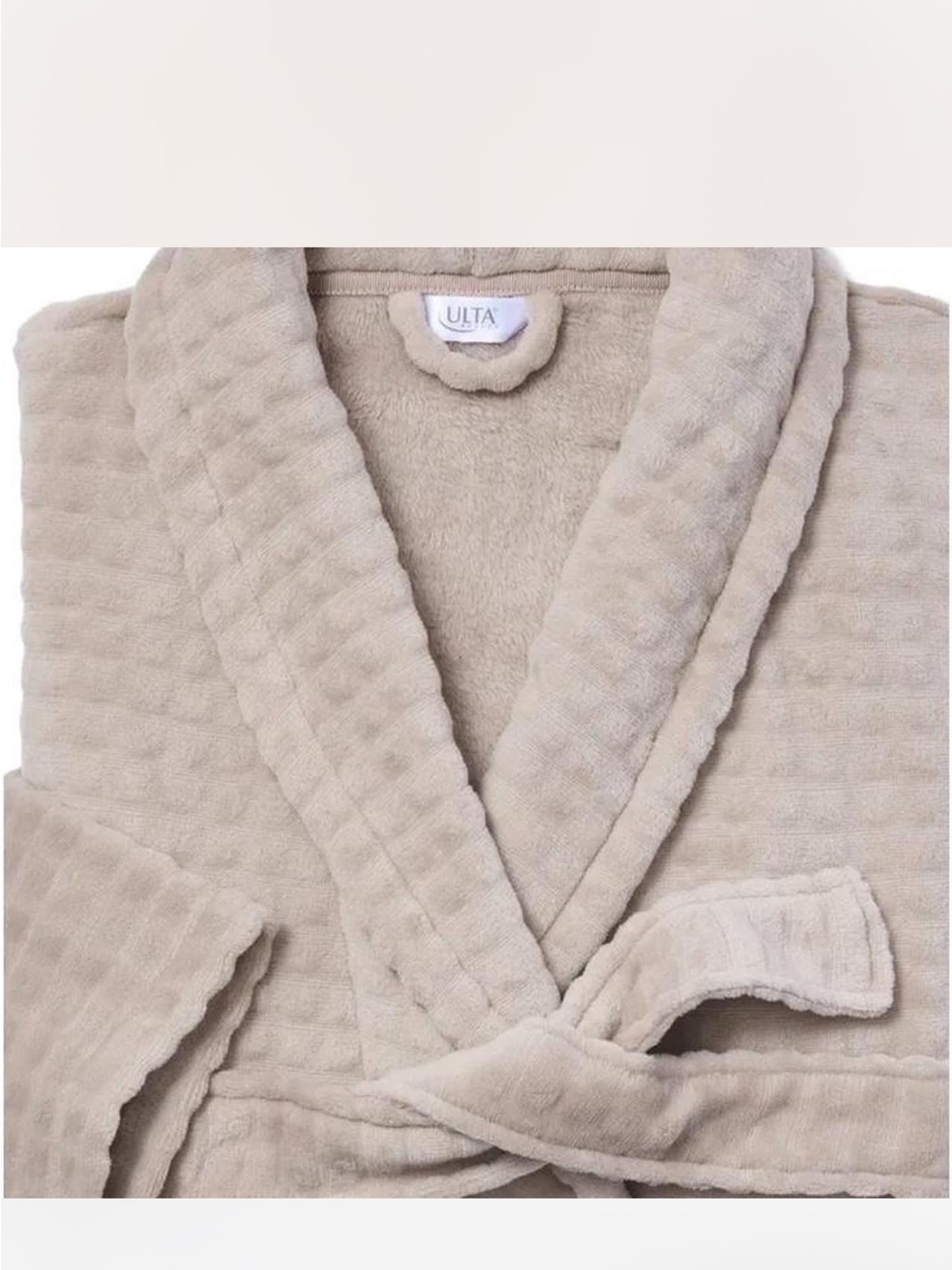 Ulta Beauty Plush Waffle Robe in Taupe